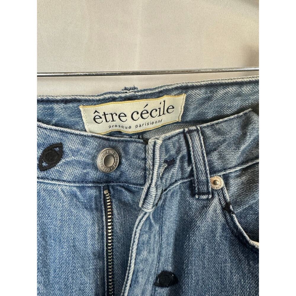 Wide Leg Embroidered Crop Jeans - Picture 4 of 5